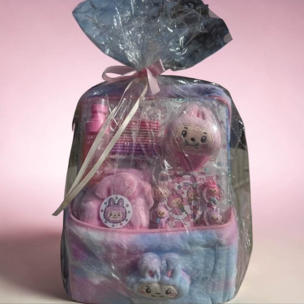 NWT DANBAR Kids 21pc Bunny Hair Accessory Set Easter Gift Basket - Picture 2 of 9